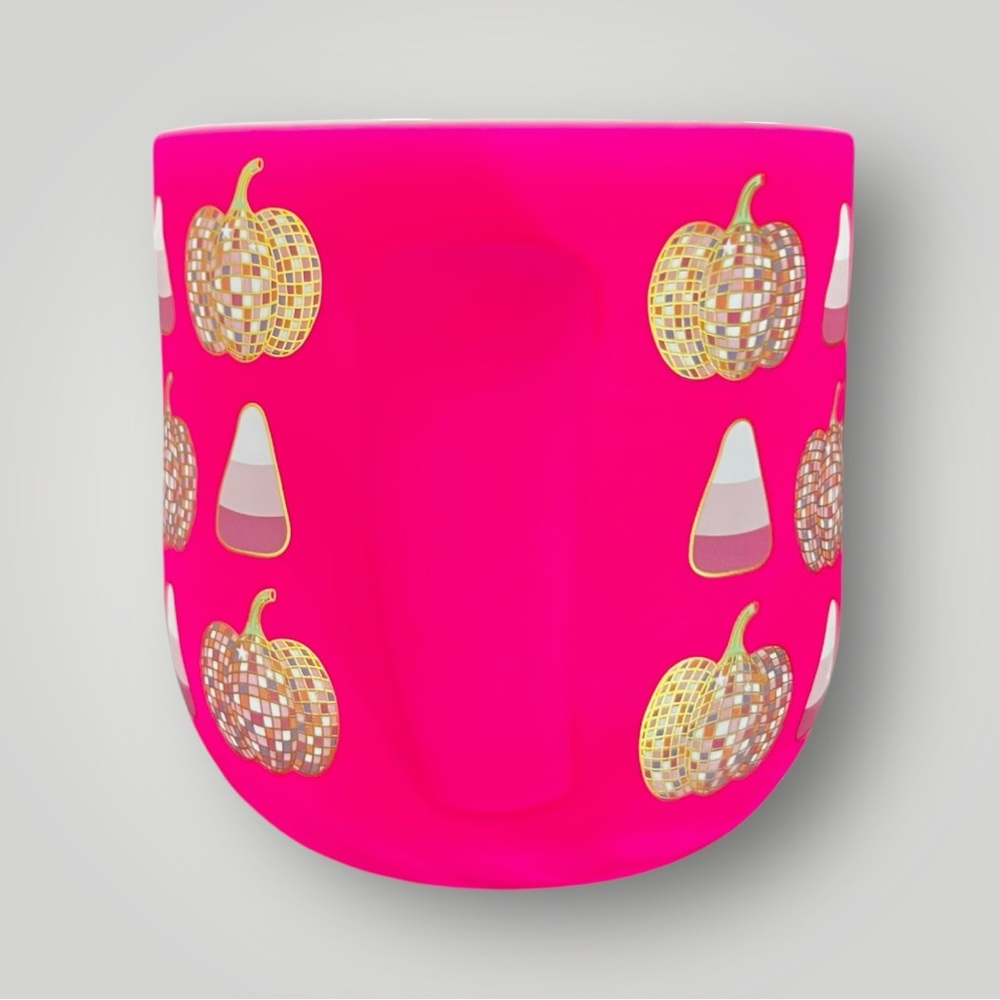 Neon Pink Autumn Halloween Pumpkin Soft Touch Matte Ceramic Mug Cup Gift New - Picture 11 of 14